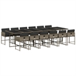 Afuera Living Contemporary PE Rattan Garden Dining Set in Gray