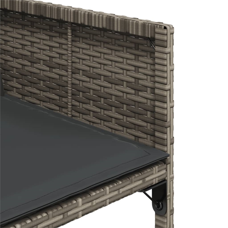 Afuera Living Contemporary PE Rattan Garden Dining Set in Gray