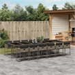 Afuera Living Contemporary PE Rattan Garden Dining Set in Gray