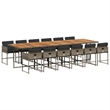 Afuera Living Contemporary Rattan Garden Dining Set in Gray and Brown