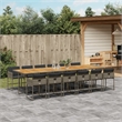 Afuera Living Contemporary Rattan Garden Dining Set in Gray and Brown
