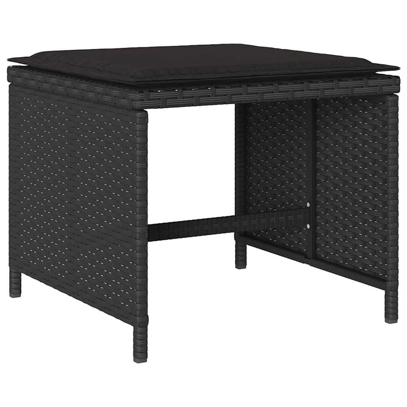 Afuera Living 9 Piece Poly Rattan Garden Dining Set in Black