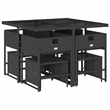 Afuera Living 9 Piece Poly Rattan Garden Dining Set in Black