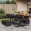 Afuera Living 9 Piece Poly Rattan Garden Dining Set in Black