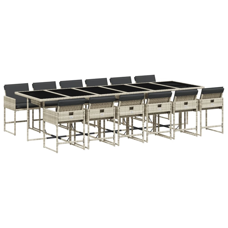 Afuera Living Poly Rattan Garden Dining Set with Cushions in Anthracite