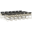 Afuera Living Poly Rattan Garden Dining Set with Cushions in Anthracite