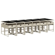 Afuera Living Poly Rattan Garden Dining Set with Cushions in Anthracite