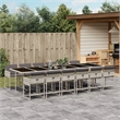 Afuera Living Poly Rattan Garden Dining Set with Cushions in Anthracite