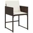 Afuera Living Poly Rattan Garden Dining Set in Brown/Cream white
