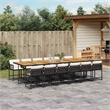 Afuera Living Poly Rattan Garden Dining Set in Black and Brown