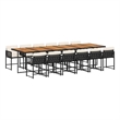 Afuera Living Poly Rattan Garden Dining Set in Black and Brown