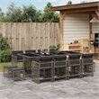 Afuera Living 13 Piece Poly Rattan Garden Dining Set in Gray