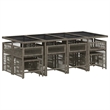Afuera Living 13 Piece Poly Rattan Garden Dining Set in Gray
