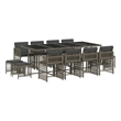 Afuera Living 13 Piece Poly Rattan Garden Dining Set in Gray
