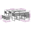 Afuera Living 11 Piece Poly Rattan Patio Dining Set in Anthracite