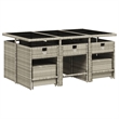 Afuera Living 11 Piece Poly Rattan Patio Dining Set in Anthracite