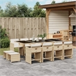Afuera Living Contemporary Rattan Patio Dining Set in Beige/Cream White