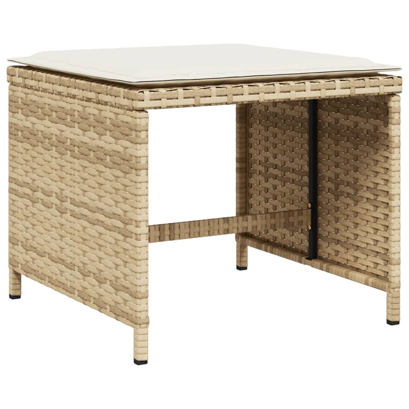 Afuera Living Contemporary Rattan Patio Dining Set in Beige/Cream White