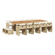 Afuera Living Contemporary 15 Piece Rattan Patio Dining Set in Brown