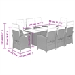 Afuera Living 9 Piece Poly Rattan Garden Dining Set in Beige/Cream