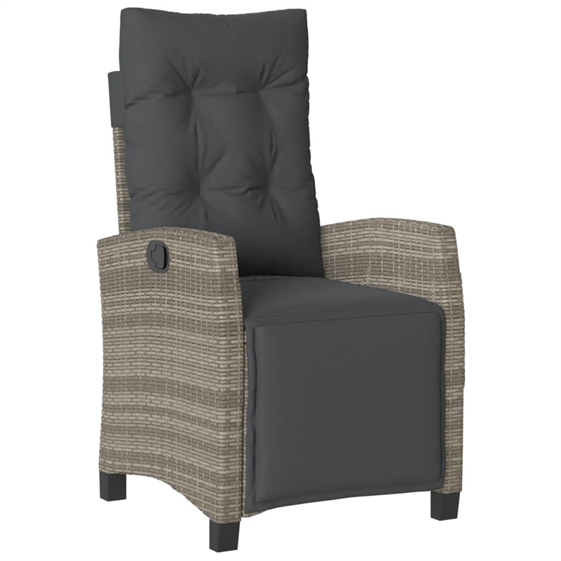 Afuera Living Contemporary Rattan Garden Dining Set in Gray Finish