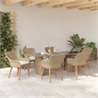 Afuera Living 7 Piece Poly Rattan Garden Dining Set with Cushions in Beige