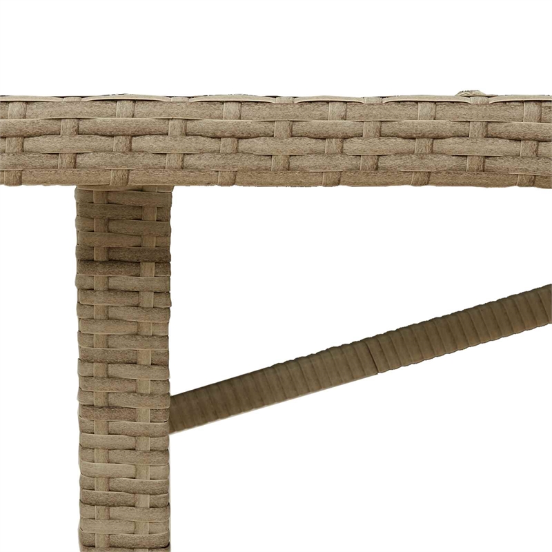 Afuera Living Poly Rattan Garden Dining Set with Cushions in Beige