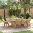 Afuera Living Poly Rattan Garden Dining Set with Cushions in Beige