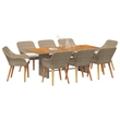 Afuera Living Poly Rattan Garden Dining Set with Cushions in Beige