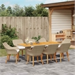 Afuera Living Poly Rattan Garden Dining Set with Cushions in Beige