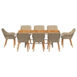Afuera Living Poly Rattan Garden Dining Set with Cushions in Beige