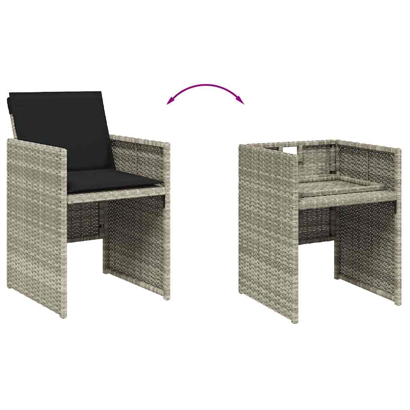 Afuera Living Contemporary Rattan Patio Dining Set in Anthracite