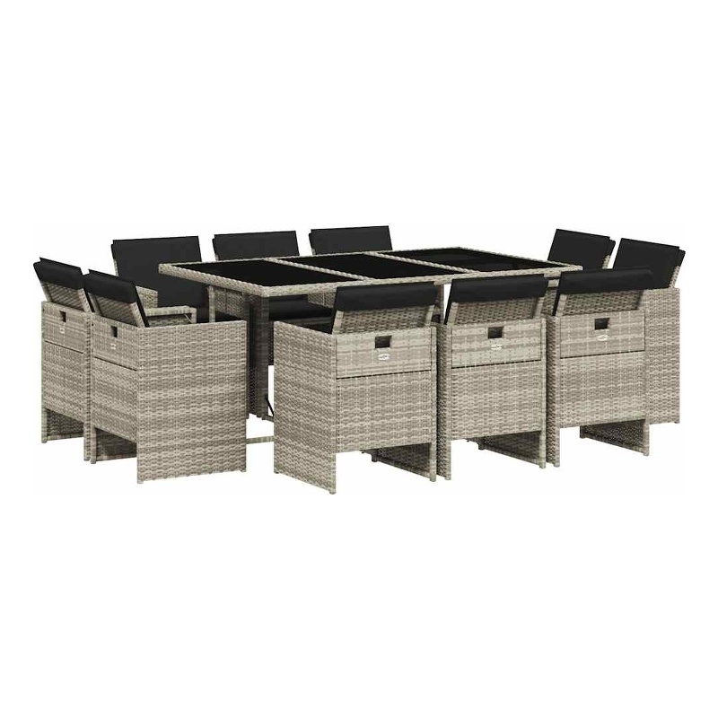 Afuera Living Contemporary Rattan Patio Dining Set in Anthracite