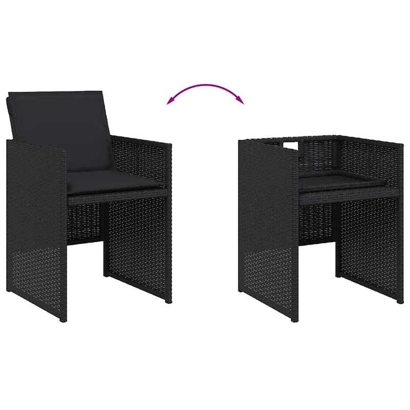 Afuera Living 12 Piece Poly Rattan Patio Dining Set in Black