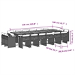 Afuera Living 17 Piece Poly Rattan Patio Dining Set in Black