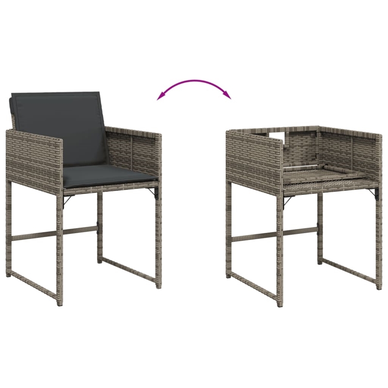Afuera Living Contemporary 9 Piece Poly Rattan Garden Dining Set in Gray