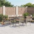 Afuera Living Contemporary Rattan Garden Dining Set in Black