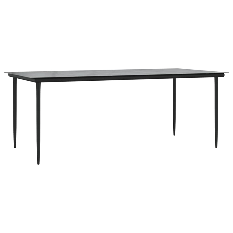 Afuera Living Contemporary Rattan Garden Dining Set in Black