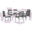 Afuera Living Contemporary Rattan Garden Dining Set in Black