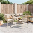 Afuera Living Contemporary 5 Piece Poly Rattan Patio Dining Set in Beige