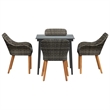 Afuera Living 5 Piece Poly Rattan Garden Dining Set with Cushions in Gray