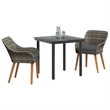 Afuera Living Poly Rattan Garden Dining Set with Cushions in Gray