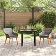 Afuera Living Poly Rattan Garden Dining Set with Cushions in Gray