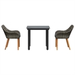 Afuera Living Poly Rattan Garden Dining Set with Cushions in Gray