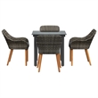 Afuera Living 5 Piece Poly Rattan Garden Dining Set with Cushions in Gray