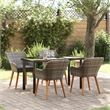 Afuera Living 5 Piece Poly Rattan Garden Dining Set with Cushions in Gray