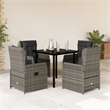 Afuera Living 5 Piece Poly Rattan Garden Dining Set in Black