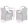Afuera Living 5 Piece Poly Rattan Garden Dining Set in Black