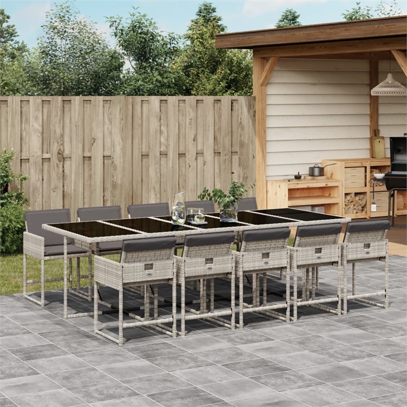 Afuera Living 11 Piece Poly Rattan Garden Dining Set in Anthracite