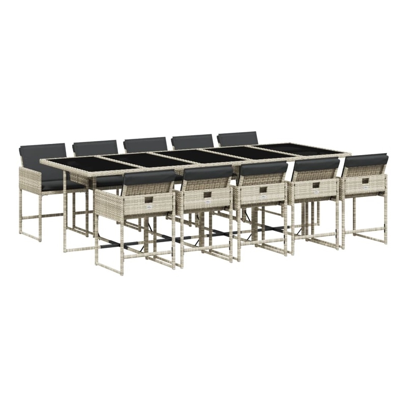 Afuera Living 11 Piece Poly Rattan Garden Dining Set in Anthracite